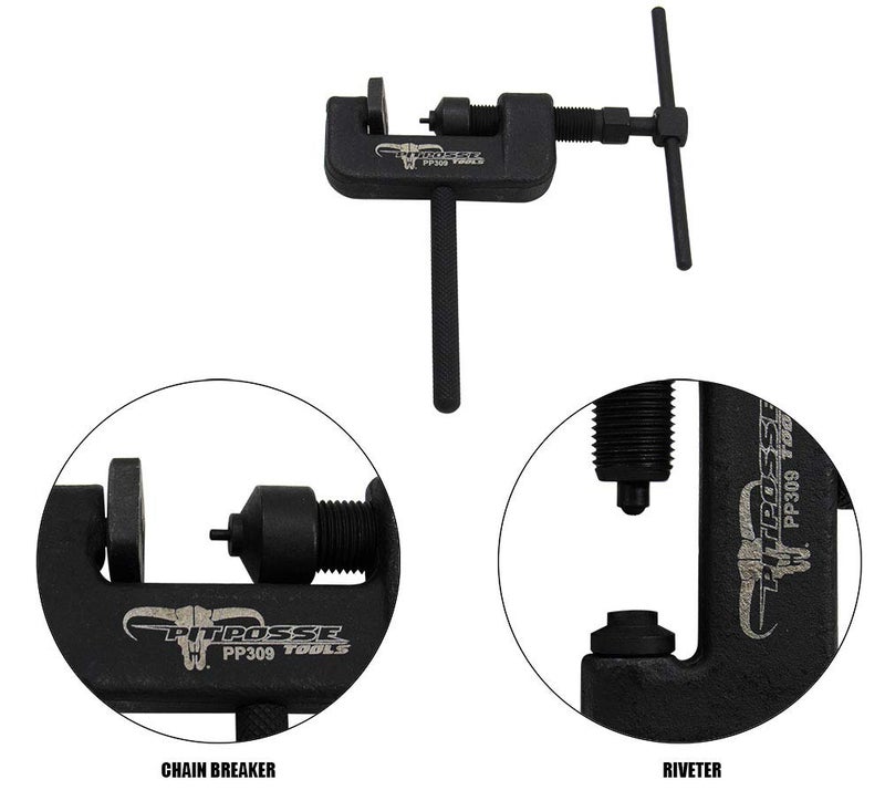Pit Posse PP309 Chain Breaker and Riveting Tool - 16-Piece Motorcycle Chain Cutter Tool Kit - User-Friendly & Practical - Premium Quality Sturdy Design - Includes Carrying Case - Image 4